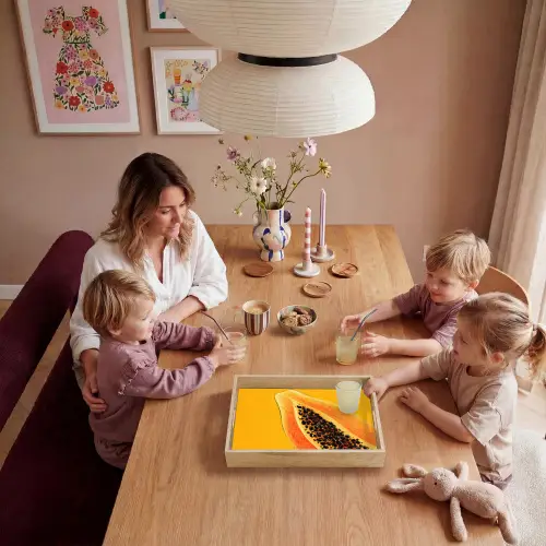 Papaja - Oranje - Topisch Dienblad Rechthoek middel -sfeer4