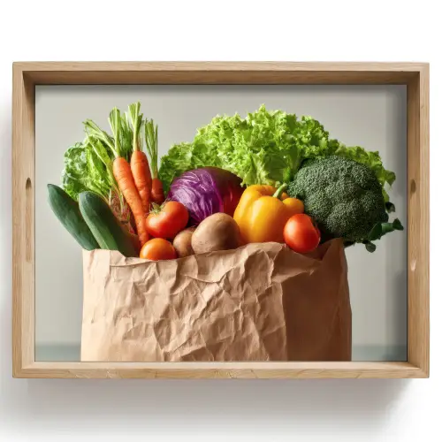 Papieren - Boodschappen - Groente - Kleurrijk Dienblad Rechthoek middel -z3d_shopping
