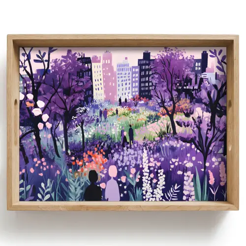 Park - Bomen - Bloemen - Gebouwen Dienblad Rechthoek middel -z3d_shopping