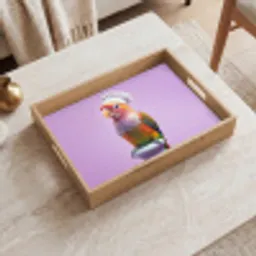 Papegaai - Koksmuts - Pilaar - Vogel Dienblad Rechthoek middel -sfeer1