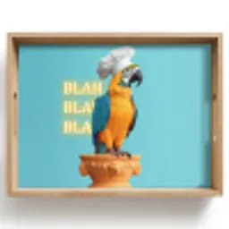 Papegaai - Koksmuts - Quote - Neon Dienblad Rechthoek middel -z3d_shopping
