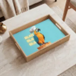 Papegaai - Koksmuts - Quote - Neon Dienblad Rechthoek middel -sfeer1