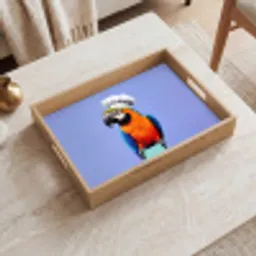 Papegaai - Koksmuts - Vogel - Leuk Dienblad Rechthoek middel -sfeer1