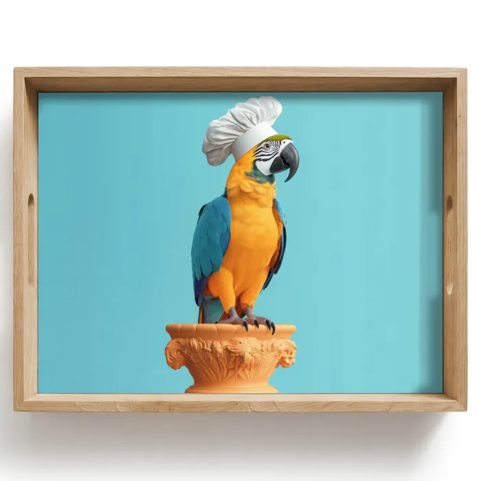 Papegaai - Koksmuts - Grappig - Vogel Dienblad Rechthoek middel -z3d_shopping
