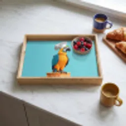 Papegaai - Koksmuts - Grappig - Vogel Dienblad Rechthoek middel -sfeer2