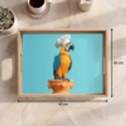 Papegaai - Koksmuts - Grappig - Vogel Dienblad Rechthoek middel -USP_Formaat