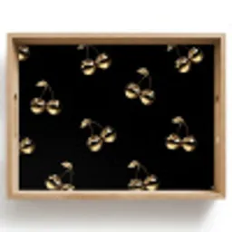 Patroon - Kersen - Goud - Chrome Dienblad Rechthoek middel -z3d_shopping