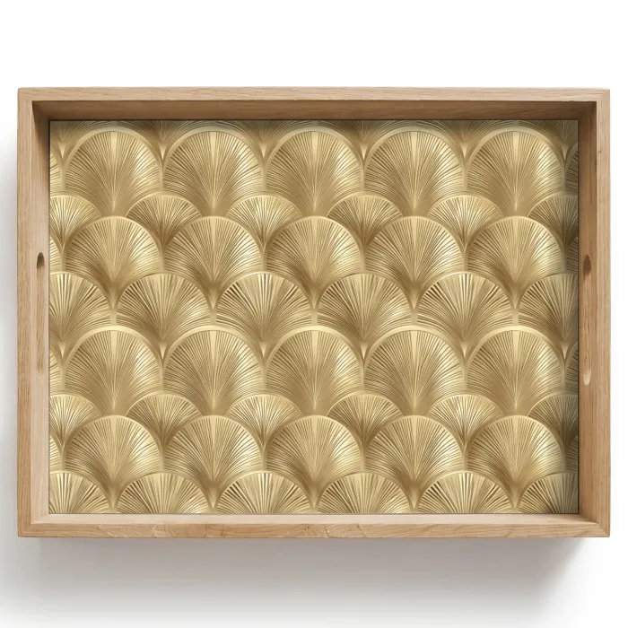 Patroon - Waaier - Goud Dienblad Rechthoek middel 911 -z3d_shopping