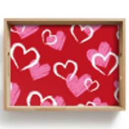 Patroon - Hartjes - Roze - Valentijn Dienblad Rechthoek middel -z3d_shopping