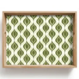 Patroon - Retro - Groen Dienblad Rechthoek middel 911 -z3d_shopping