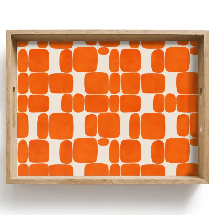 Patroon - Retro - Oranje Dienblad Rechthoek middel 911 -z3d_shopping