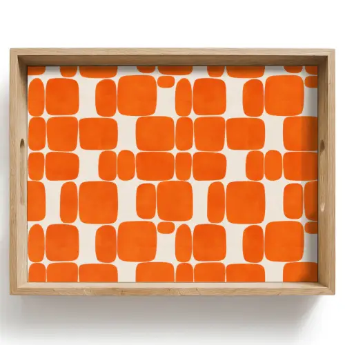 Patroon - Retro - Oranje Dienblad Rechthoek middel 911 -z3d_shopping