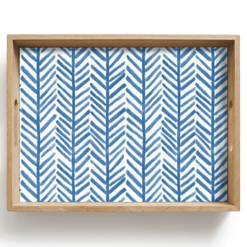 Patroon - Streep - Blauw Dienblad Rechthoek middel 911 -z3d_shopping