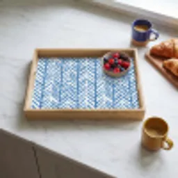 Patroon - Streep - Blauw Dienblad Rechthoek middel 911 -sfeer2