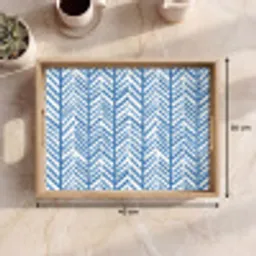 Patroon - Streep - Blauw Dienblad Rechthoek middel 911 -USP_Formaat
