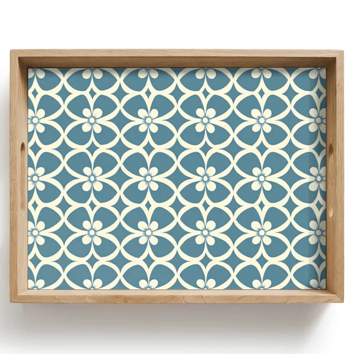 Patroon - Symmetrisch - Blauw Dienblad Rechthoek middel 911 -z3d_shopping