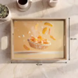 Peach - Eten - Taart - Oranje Dienblad Rechthoek middel -USP_Formaat