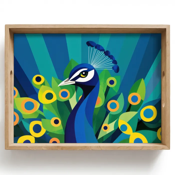 Pauw - Cirkels - Blauw Dienblad Rechthoek middel -z3d_shopping