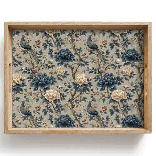 Pauw - Bloemen - Blauw Dienblad Rechthoek middel 911 -z3d_shopping
