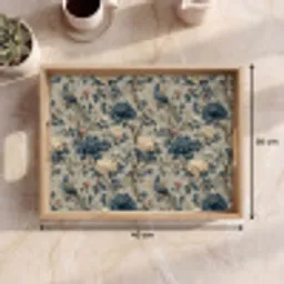 Pauw - Bloemen - Blauw Dienblad Rechthoek middel 911 -USP_Formaat