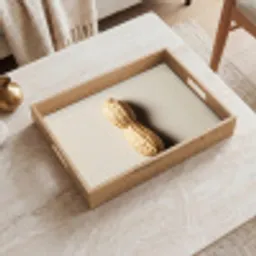Pinda - Ruw - Beige Dienblad Rechthoek middel -sfeer1