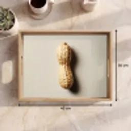 Pinda - Ruw - Beige Dienblad Rechthoek middel -USP_Formaat