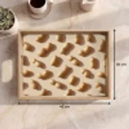 Pinda's - Patroon - Beige Dienblad Rechthoek middel -USP_Formaat
