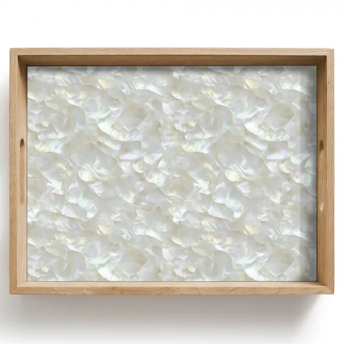 Parelmoerglans - Wit - Schelp Dienblad Rechthoek middel 911 -z3d_shopping