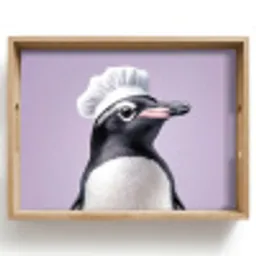 Pinguïn - Koksmuts - Lief - Paars Dienblad Rechthoek middel -z3d_shopping