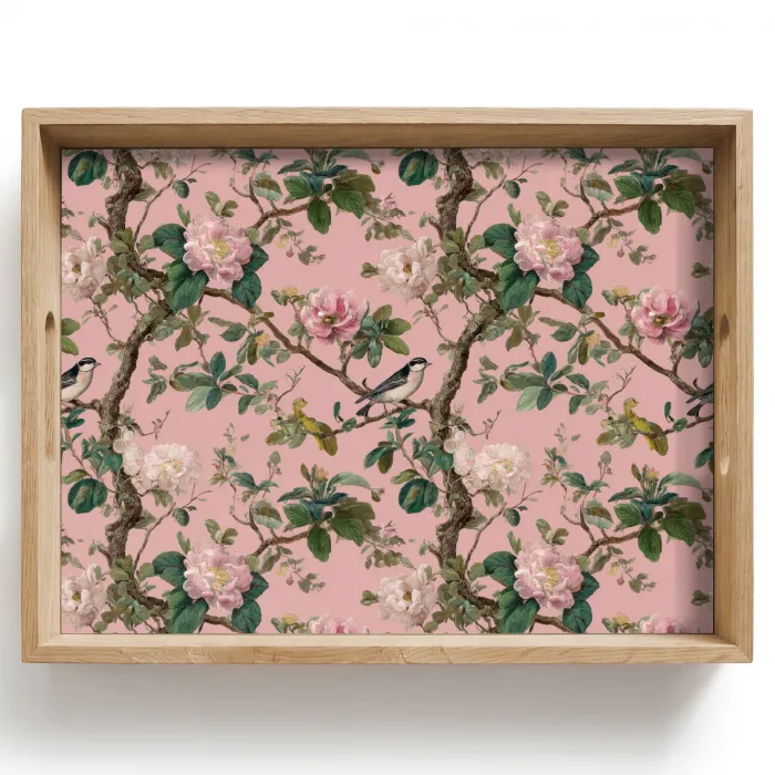Pioenrozen - Botanisch - Vogel Dienblad Rechthoek middel 911 -z3d_shopping