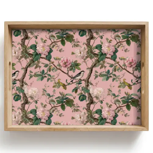 Pioenrozen - Botanisch - Vogel Dienblad Rechthoek middel 911 -z3d_shopping