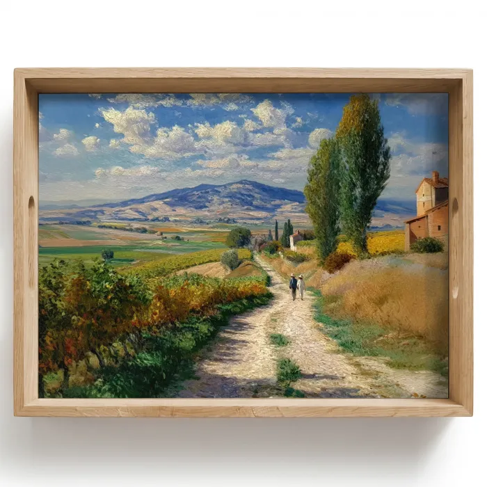 Mensen - Wandelen - Zandpad - Velden Dienblad Rechthoek middel -z3d_shopping