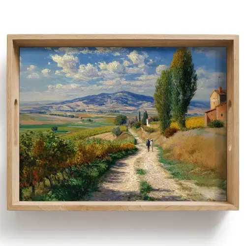 Mensen - Wandelen - Zandpad - Velden Dienblad Rechthoek middel -z3d_shopping