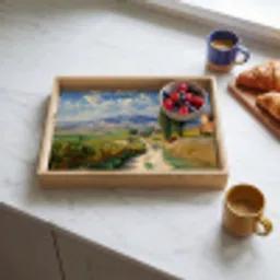 Mensen - Wandelen - Zandpad - Velden Dienblad Rechthoek middel -sfeer2