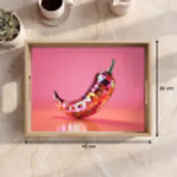 Peper - Disco - Rood - Glitter Dienblad Rechthoek middel -USP_Formaat
