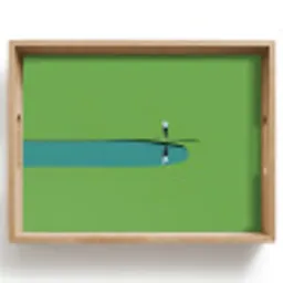 Persoon - Golf - Water - Blauw Dienblad Rechthoek middel -z3d_shopping