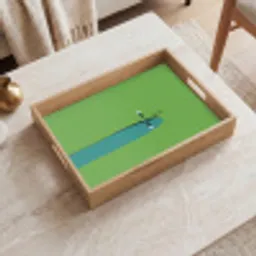 Persoon - Golf - Water - Blauw Dienblad Rechthoek middel -sfeer1