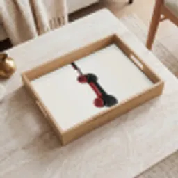 Telefoon - Koord - Rood - Minimalistisch Dienblad Rechthoek middel -sfeer1