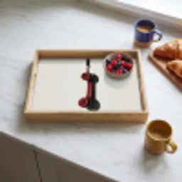 Telefoon - Koord - Rood - Minimalistisch Dienblad Rechthoek middel -sfeer2