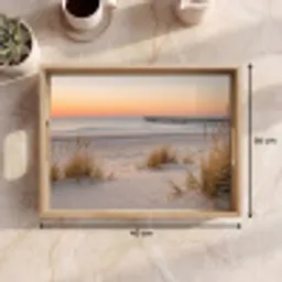Pier - Zonsondergang - Strand Dienblad Rechthoek middel -USP_Formaat