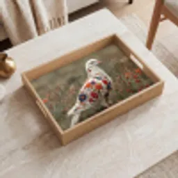 Duif - Bloemen - Natuur Dienblad Rechthoek middel -sfeer1