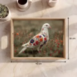 Duif - Bloemen - Natuur Dienblad Rechthoek middel -USP_Formaat