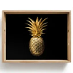 Ananas - Zwart - Goud - Luxe Dienblad Rechthoek middel -z3d_shopping