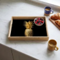Ananas - Zwart - Goud - Luxe Dienblad Rechthoek middel -sfeer2