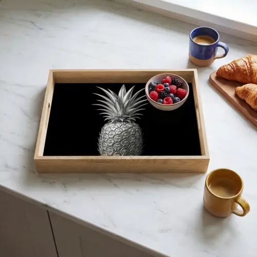 Ananas - Gedetailleerd - Bladeren Dienblad Rechthoek middel -sfeer2