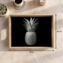Ananas - Gedetailleerd - Bladeren Dienblad Rechthoek middel -USP_Formaat