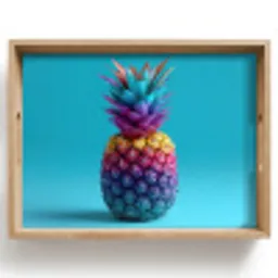Ananas - Regenboog - Blauw - Popart Dienblad Rechthoek middel -z3d_shopping