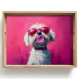 Pink - Hond - Bubbel Dienblad Rechthoek middel -z3d_shopping