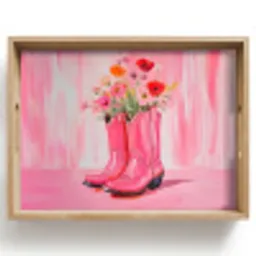 Roze - Bloemen - Cowboy Dienblad Rechthoek middel -z3d_shopping