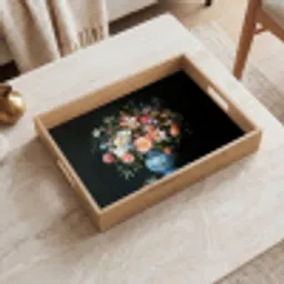 Roze - Bloemen - Vaas - Kleuren Dienblad Rechthoek middel -sfeer1